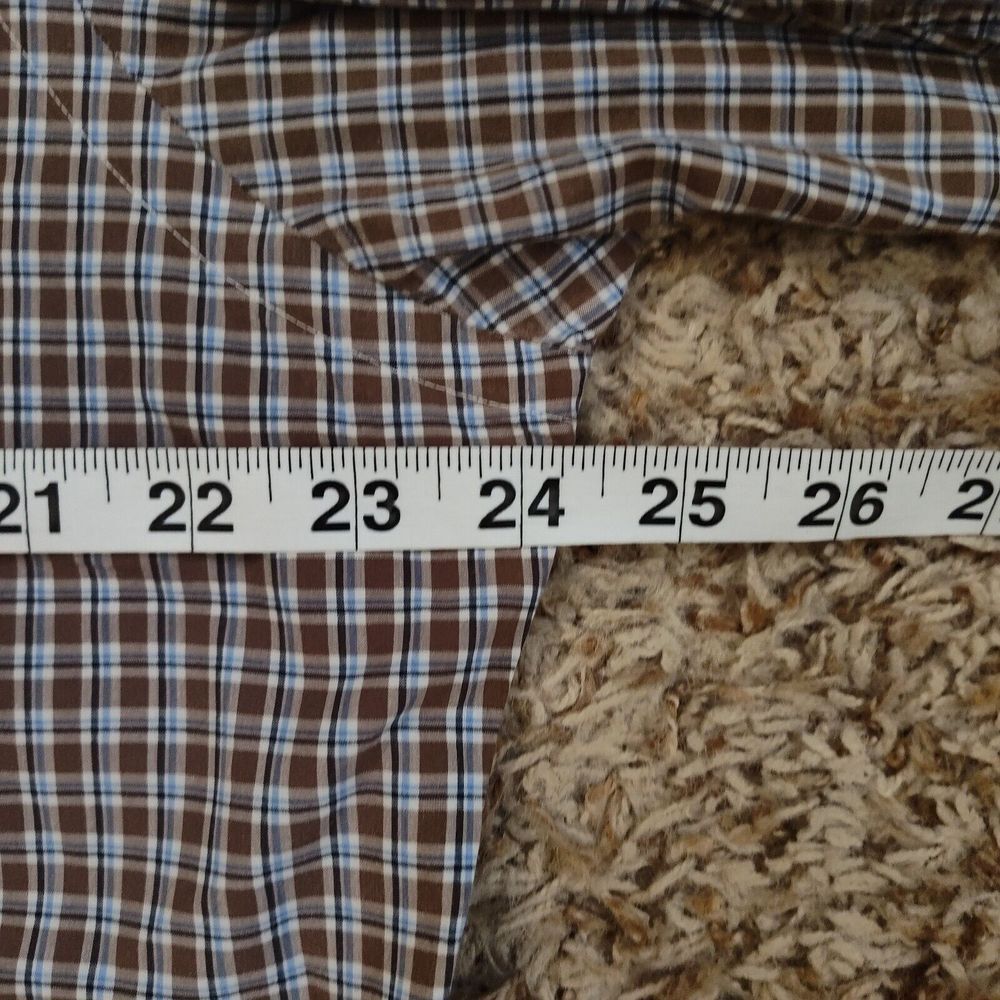 Polo Ralph Lauren Men Sz L Brown Plaid Stretch Long Sleeve Button Up Cotton - Picture 6 of 11